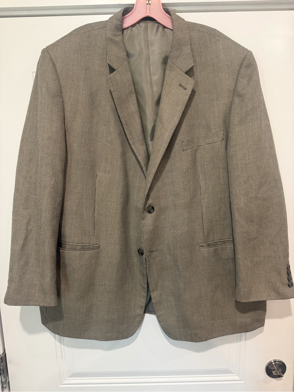 Andrew Fezza Men's Taupe Herringbone Sport Coat